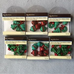 Set of 6 ~ Adhesive Shapes Christmas ~ Recollections ~ Brand New!